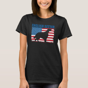 T-shirt American Flag Anglais Setter