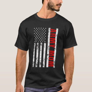 T-shirt American Flag Army Maman Cadeau Armée Mère