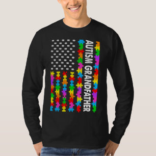 T-shirt American Flag Autism Grand-père Sensibilisation su