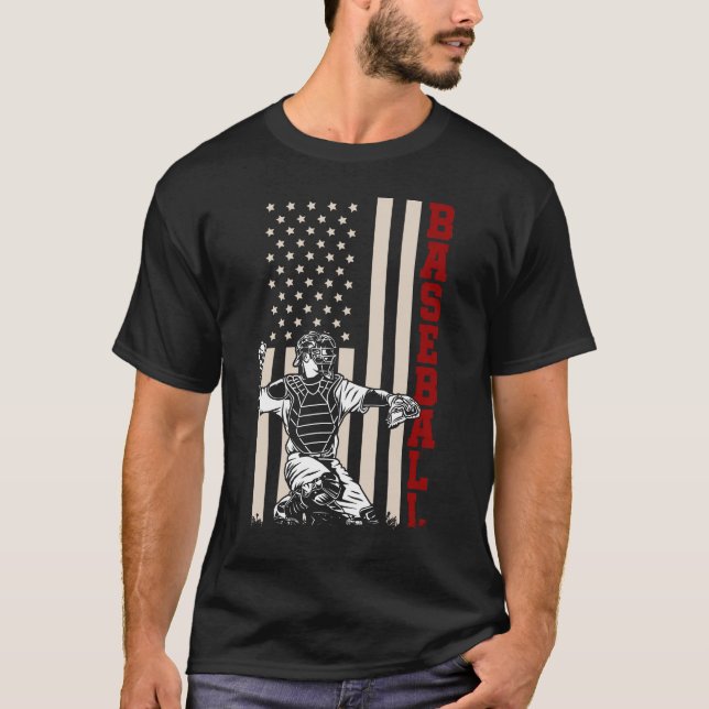 T-shirt American Flag Baseball Capteur US Sportsman (Devant)