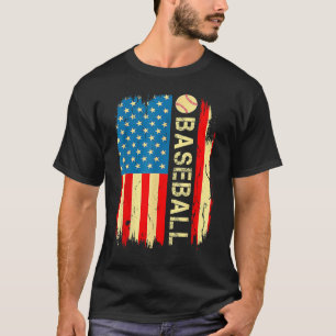 T-shirt American Flag Baseball Team Cadeaux Hommes garçons