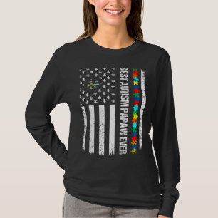 T-shirt American Flag Best Autism Papaw Ever Autism Award
