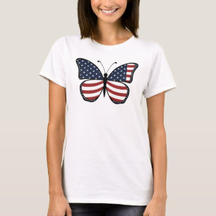 T-shirt American Flag Butterfly Design-62615
