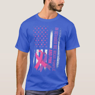 T-shirt American Flag Cancer du sein et violence domestiqu