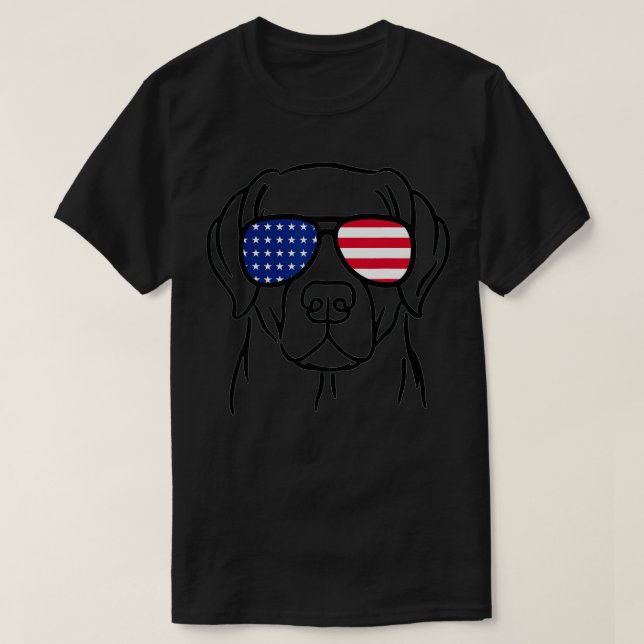 T-shirt American Flag Chien Labrador Retriever 4 juillet P (Design devant)