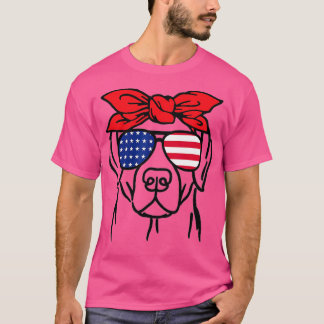 T-shirt American Flag Chien Labrador Retriever 4 juillet P