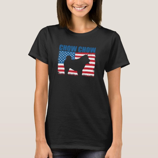 T-shirt American Flag Chow Chow (Devant)