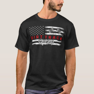 T-shirt American Flag Dirtrack Racing Car Bike Driver boy