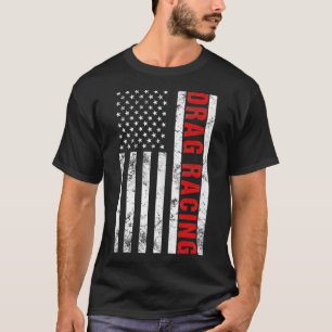 T-shirt American Flag Drag Racing