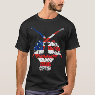 T-shirt American Flag Drum Sticks Vintage Drummer Music In