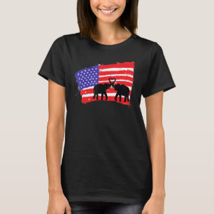 T-shirt American Flag Elephant 4 juillet Patriotisme Usa