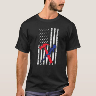 T-shirt American Flag Emt Firefighter Urgence Médicale Te