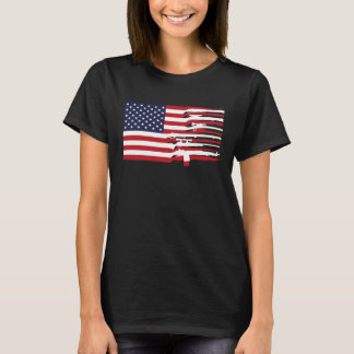 T-shirt American Flag Firearms Weapons USA 4th of July