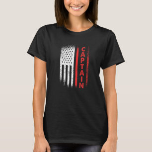 T-shirt American Flag Firefighter Captain Premium