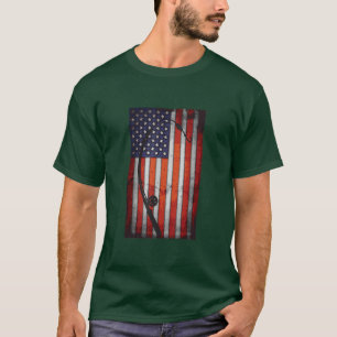 T-shirt American Flag Fishing Rod Usa Patriotic 63 