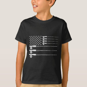 T-shirt American Flag Fly Fishing Rod Trout Patrio