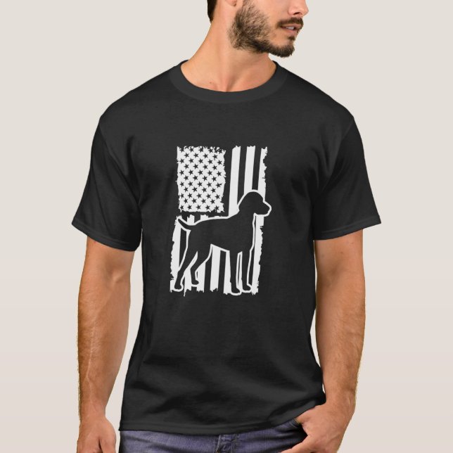 T-shirt American Flag German Shorthaired Pointer Hunting D (Devant)
