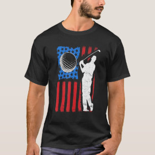 T-shirt American Flag Golf 4 juillet Patriotic Golfer Usa 