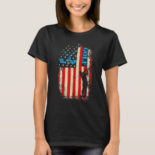 T-shirt American Flag Golf Vêtements Golfer Vintage Golf