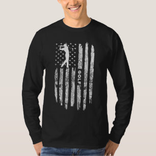 T-shirt American Flag Golf Vêtements Golfer Vintage Golf