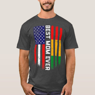 T-shirt American Flag & Guinea Flag Best Mom Ever