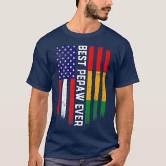 T-shirt American Flag & Guinée Flag Best Pepaw Ever 