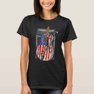 T-shirt American Flag Guitar 4th of July Guitarist USA Cou