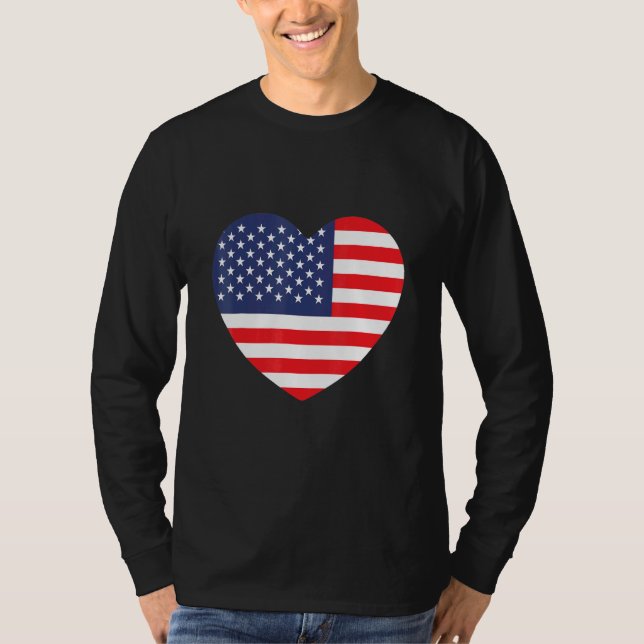 T-shirt American Flag Heart (Devant)