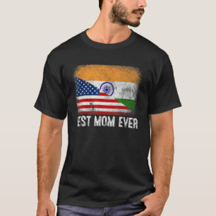 T-shirt American Flag & India Drapeau Meilleure famille ma