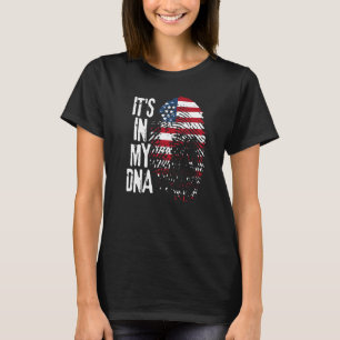 T-shirt American Flag It's In My Dna Fingerprint Patriotic