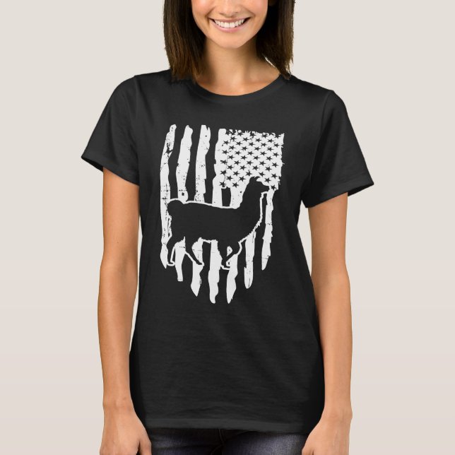 T-shirt American Flag Llama (Devant)