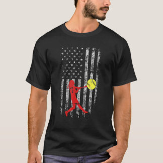 T-shirt American Flag Love Softball Fastpitch Pitcher Soft