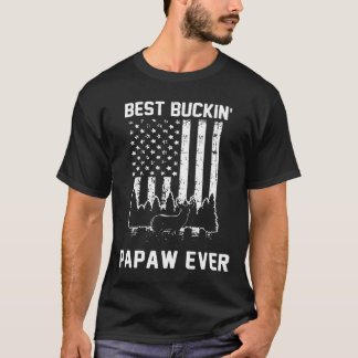 T-shirt American Flag Meilleur Buckin Papaw Jour père