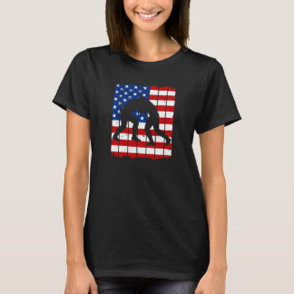 T-shirt American Flag Men Wrestling