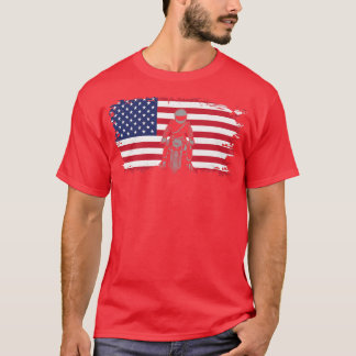 T-shirt American Flag Motorcycle Appareils - Biker Motorcy