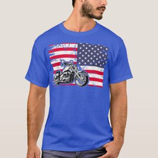T-shirt American Flag Motorcycle Biker176
