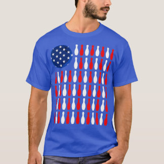 T-shirt American Flag Patriotic Bowler Bowling