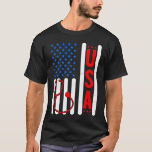 T-shirt American Flag Patriotic USA Nurse Life RN LPN CNA