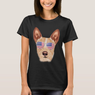T-shirt American Flag Portuguese Podengo Pequeno Dog Ameri