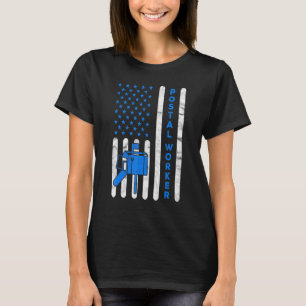 T-shirt American Flag Postal Worker Livraison Poste de cou