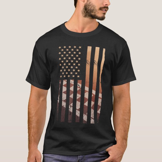 T-shirt American Flag Racing Race USA Family Matching Pit (Devant)