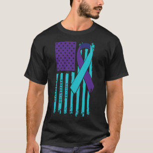 T-shirt American Flag Ribbon Sensibilisation au suicide gu