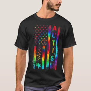 T-shirt American Flag Sensibilisation sur l'autisme enseig