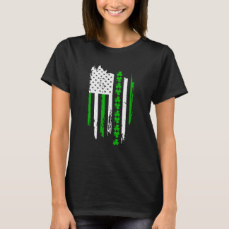 T-shirt American Flag St Patricks Day Vintage Irish Lucky 