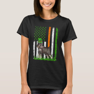 T-shirt American Flag Standard Schnauzer Chien St patrick