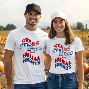 T-shirt American Flag Stars Stripes et Equal Rights Name