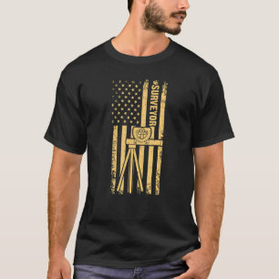 T-shirt American Flag Surveyor Land Examiner Voiture patri