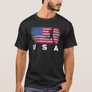 T-shirt American Flag Track Field Cute Field Runt Shirt