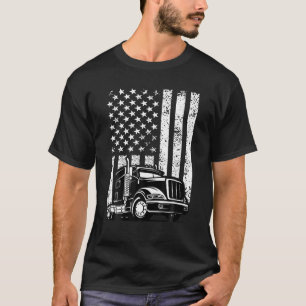 T-shirt American Flag Truck US Flag Truck Loader T Shirt