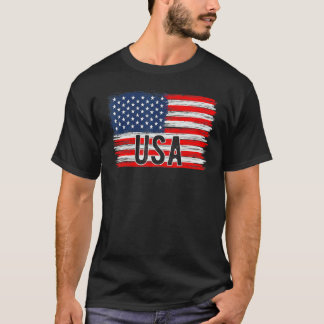 T-shirt American Flag Usa 4th Of July Independence Day Pat